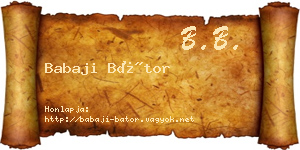 Babaji Bátor névjegykártya