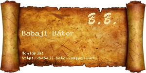 Babaji Bátor névjegykártya