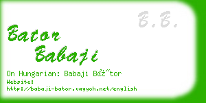 bator babaji business card